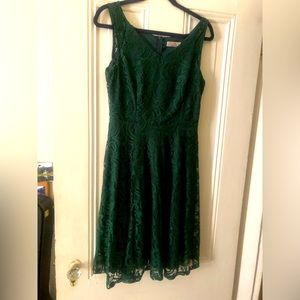 Forest green lace dress